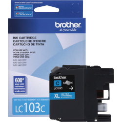 Brother® LC103 High-Yield Cyan Ink Cartridge, LC103C
