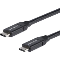 StarTech.com 0.5m USB C to USB C Cable w/ 5A PD - First End: 1 x USB Type C Male Thunderbolt 3 - Second End: 1 x USB Type C Male Thunderbolt 3 - 60 MB/s - Shielding - Nickel Plated Connector - Black