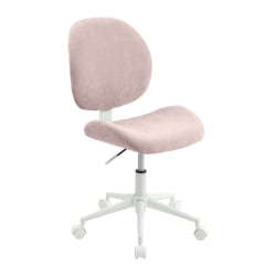 Realspace® Brigsley Fabric Low-Back Task Chair, Pink/White