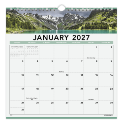 AT-A-GLANCE® 2027 Landscape Monthly Wall Calendar, Medium, 12" x 12"