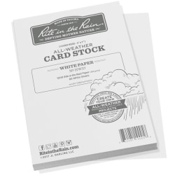 Rite In The Rain All-Weather Card Stock, 5" x 7", White, 100 Lb, Pack Of 80