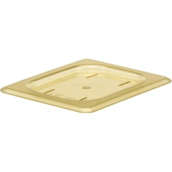 Cambro H-Pan High-Heat GN 1/8 Flat Covers, 3/8"H x 5-1/4"W x 6-3/8"D, Amber, Pack Of 6 Covers