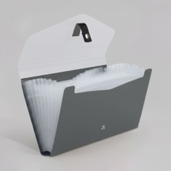 Office Depot® Brand 13-Pocket Expanding File With Snap Closure, Check Size, Urban Fog