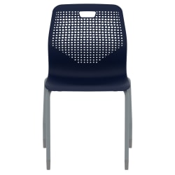 HON Etch 4-Leg Plastic Shell Armless Stacking Chairs, Terre/Textured Titanium, Set Of 2 Chairs