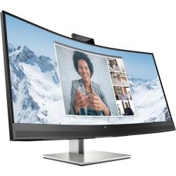 HP E34m G4 34" Class Webcam WQHD Curved Screen LCD Monitor - 21:9 - Black - 34" Viewable - Vertical Alignment (VA) - LED Backlight - 3440 x 1440 - 16.7 Million Colors - 400 Nit - 5 ms - Speakers - HDMI - DisplayPort - USB Hub