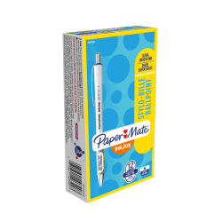 Paper Mate® Inkjoy 700RT Retractable Ballpoint Pens, Fine Point, 0.7 mm, White Barrel, Blue Ink, Pack Of 12 Pens