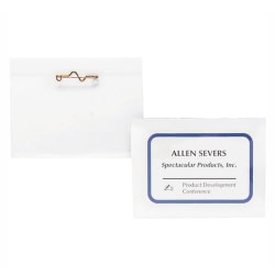 Business Source Pin Style Holder Name Badge Kit - Clear - 100 / Box