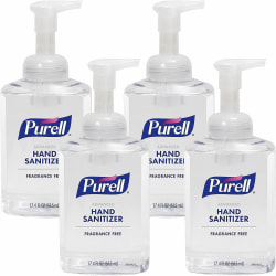 PURELL Hand Sanitizer Foam 1.09 lb Pump Bottle Dispenser Kill Germs Hand, Skin Clear Quick Drying, Fragrance free 4 / Carton