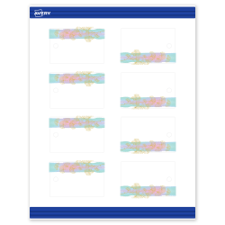 Avery® Printable Tags With Sure Feed® Technology, 2" x 3", Matte White With Watercolor/Gold Leaf Design, Pack Of 80