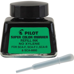 Pilot® Super Color Marker Refill Ink, Fine Point, 0.7 mm, 1 Fl Oz, Black