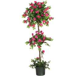 Nearly Natural 5'H Polyester Mini Bougainvillea Topiary With Planter, Green/Pastel