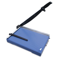 United Office-Grade Guillotine Paper Trimmer, 15", Blue
