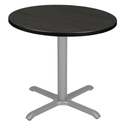 Regency Cain Round X-Base Breakroom Table, 29"H x 30"W x 30"D, Ash Gray/White, TB30RNDAGGY