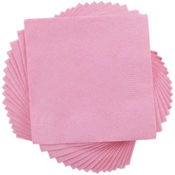 JAM PAPER Small Beverage Napkins - 5 x 5 - Baby Pink Pastel - 40/Pack