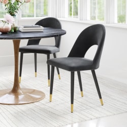Zuo Menlo Dining Accent Chairs, Black, Set Of 2 Chairs