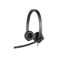 Logitech® H570E USB Stereo Headset, Black