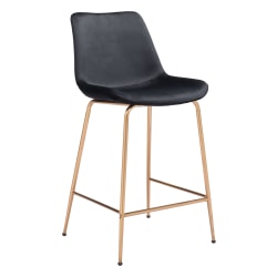 Zuo Modern Tony Counter Chair, Black/Gold