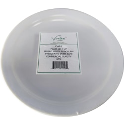 Hoffman Vertex China Catalina Collection Narrow Rim Plates, 7-1/2", Bright White, Case Of 36 Plates