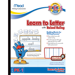 Mead® Academie Jr.™ See 'n Feel Learn To Letter Writing Tablet, 10" x 8", 40 Sheets