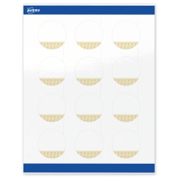 Avery® Printable Labels With Sure Feed® Technology, S00-EWW, Round, 2", Glossy White With Preprinted Gold Lace Trim Pattern, Pack Of 120