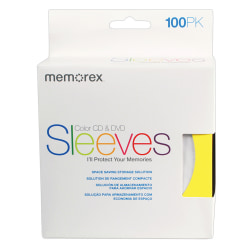 Memorex® CD/DVD Sleeves, Multicolor, Pack Of 100