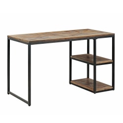 SEI Furniture Garviston 2-Shelf 50"W Writing Desk, Rustic Black/Distressed Fir