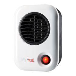 Lasko® MyHeat™ 200 Watts Electric Heater, 6.1"H x 3.8"W x 4.33"D, White