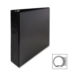 Sparco Premium View 3-Ring Binder, 2" Round Rings, Black