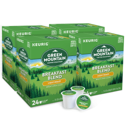 Green Mountain Coffee® Single-Serve Coffee K-Cups®, Breakfast Blend, Carton Of 4 Cups, Box Of 24 Cartons