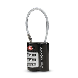 Samsonite® 3-Dial Lock, With Cable, Black