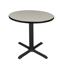 Regency Cain Round X-Base Breakroom Table, 29"H x 30"W x 30"D, Maple/Black
