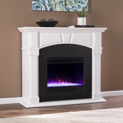 SEI Furniture Altonette Color-Changing Electric Fireplace, 42-1/2"H x 48"W x 15-3/4"D, White