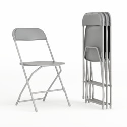 Flash Furniture Hercules Series Folding Chairs, Gray, Pack Of 4 Chairs