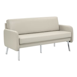 Office Star Lounge Sofa, 33-1/2"H x 63-1/2"W x 28-3/4"D, Cream