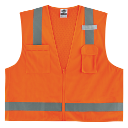 Ergodyne GloWear® Surveyor's Mesh Hi-Vis Class 2 Safety Vest, Large, Orange