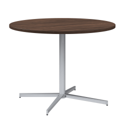 Bush Business Furniture 42-inch Round Conference Table with Metal Base, Black Walnut/Cool Gray Metallic, Standard Delivery