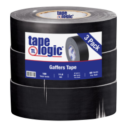 Tape Logic® Gaffers Tape, 2" x 60 Yd., Black, Case Of 3 Rolls