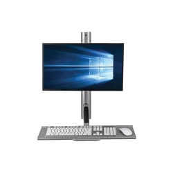 Tripp Lite Single-Display Sit-Stand Wall-Mount Workstation with Thin-Client Mount - plastic, steel - black, silver - screen size: 13"-27"