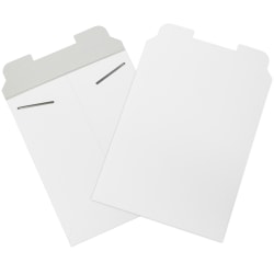 Partners Brand Stayflats® Flat Mailers, 9 3/4" x 12 1/4", White, Pack of 100