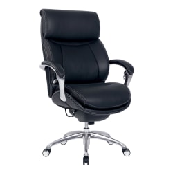 Serta® iComfort i5000 Ergonomic Bonded Leather High-Back Executive Chair, Onyx Black/Silver