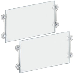 Azar Displays Clear Acrylic Window/Door Sign Holder Frame with Suction Cups 17''W x 11''H, Clear, Pack Of 2