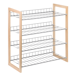 Honey Can Do Wood And Metal Storage Shelf, 27-5/16"H x 11-3/4"W x 26"D, Brown