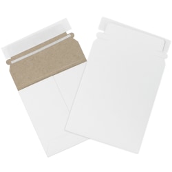 Partners Brand Self-Seal Stayflats® Plus Express Pouch Mailers, 5 1/8" x 5 1/8", White, Pack of 200