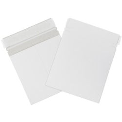 Partners Brand Self-Seal Stayflats® Plus Express Pouch Mailers, 6" x 6", White, Pack of 200
