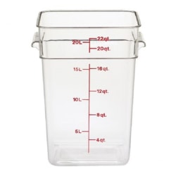 Cambro Square Food Storage Containers, 22-Quart, Clear, Pack Of 6 Containers