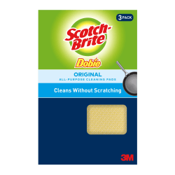 Scotch-Brite® Dobie All-Purpose Cleaning Pad, Yellow, Pack Of 3