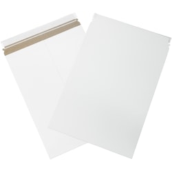 Partners Brand Self-Seal Stayflats® Plus Express Pouch Mailers, 13" x 18", White, Pack of 100