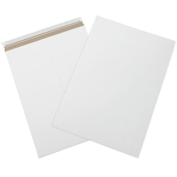 Partners Brand Self-Seal Stayflats® Plus Express Pouch Mailers, 18" x 24", White, Pack of 50