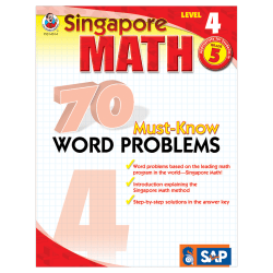Carson-Dellosa Singapore Math 70 Must-Know Word Problems, Level 4, Grade 5