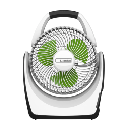 Lasko® 8" 5-Speed Portable Battery Fan, 17-1/4"H x 12-13/16"W x 6-7/16"D, White